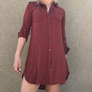 High low button up dress